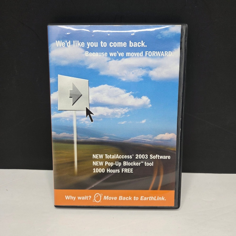 EarthLink TotalAccess 2003 Software CD ROM Vintage Y2K Dial Up Internet Disc